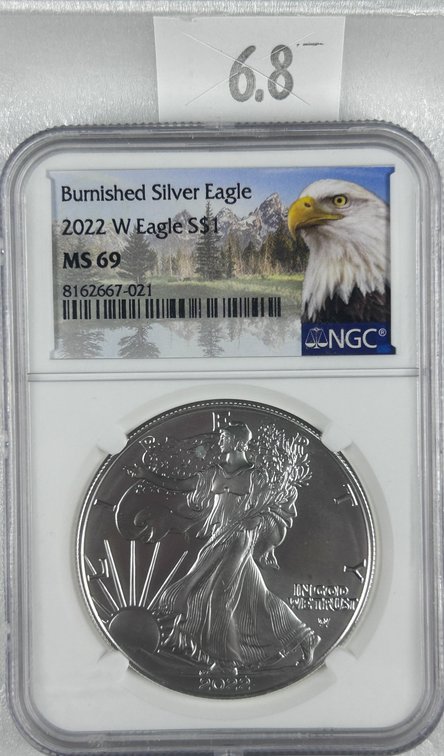 2022-W Burnished Silver Eagle NGC MS69.