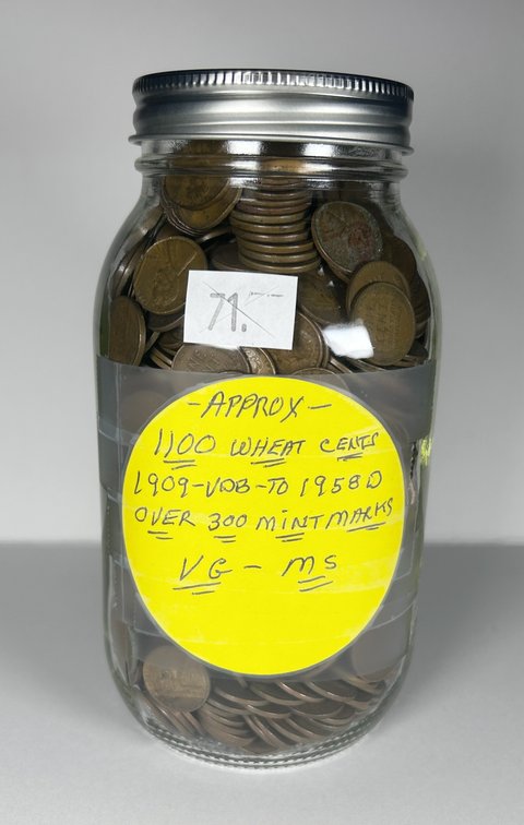 Approx. 1100 Wheat Cents 1909 VDB - 1958-D VG-MS.
