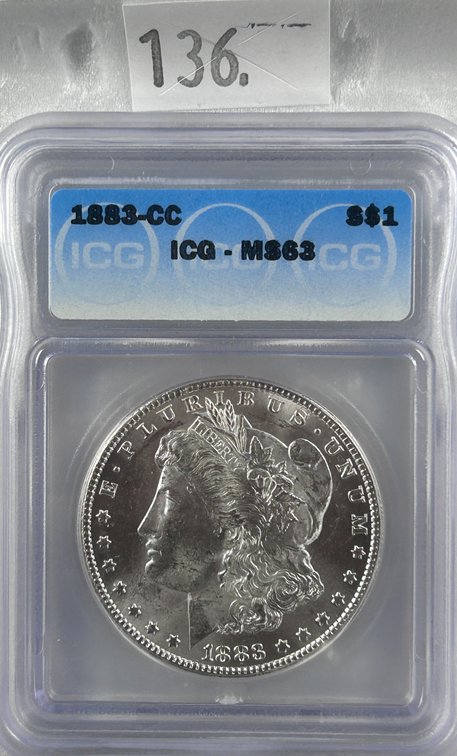 1883-CC Morgan Dollar ICG MS63.