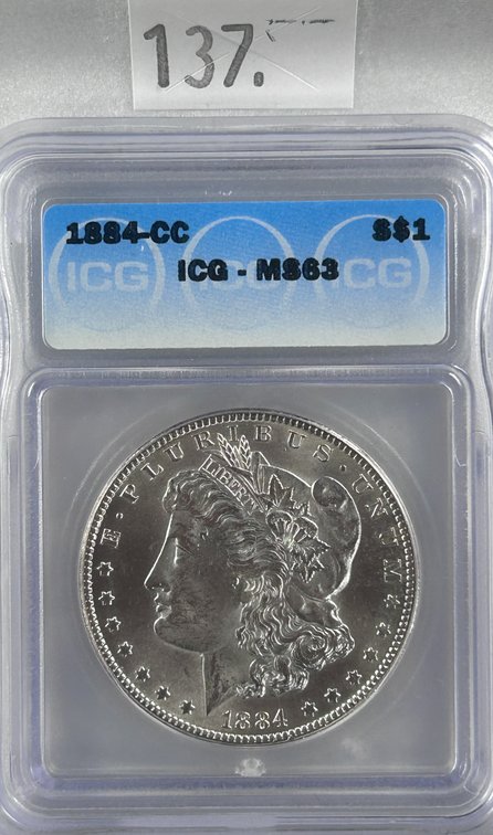 1884-CC Morgan Dollar ICG MS63.