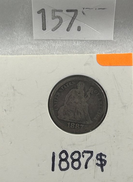 1887-S Seated Liberty Dime F-VF.