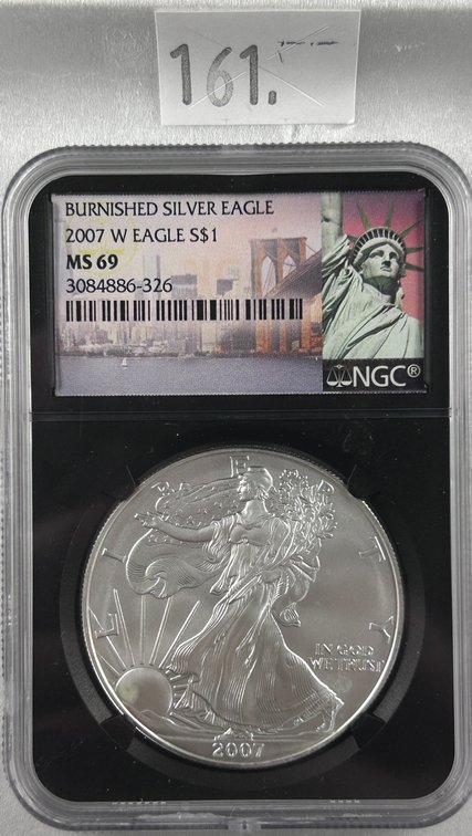2007-W Burnished Silver Eagle NGC MS69.