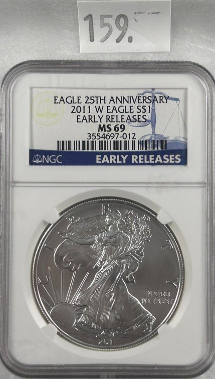 2011-W Silver Eagle NGC MS69 Early Releases 25th Anniversary.