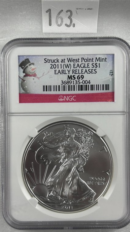 2011(W) Silver Eagle NGC MS69 Early Releases.
