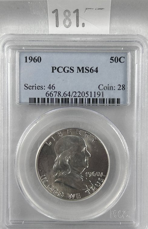 1960 Franklin Half Dollar PCGS MS64.