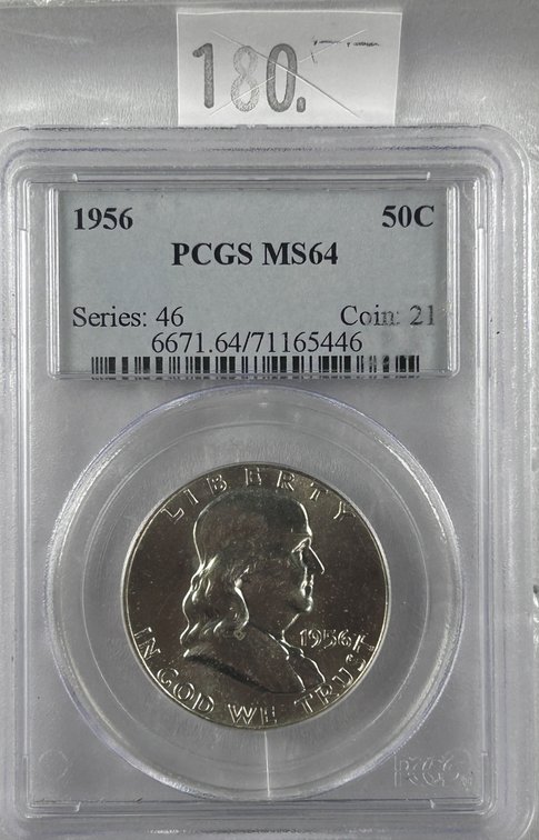 1956 Franklin Half Dollar PCGS MS64.