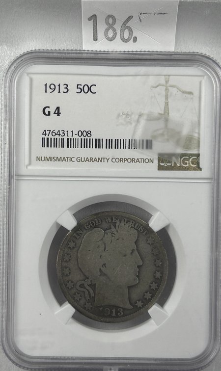 1913 Barber Half Dollar NGC G-4.