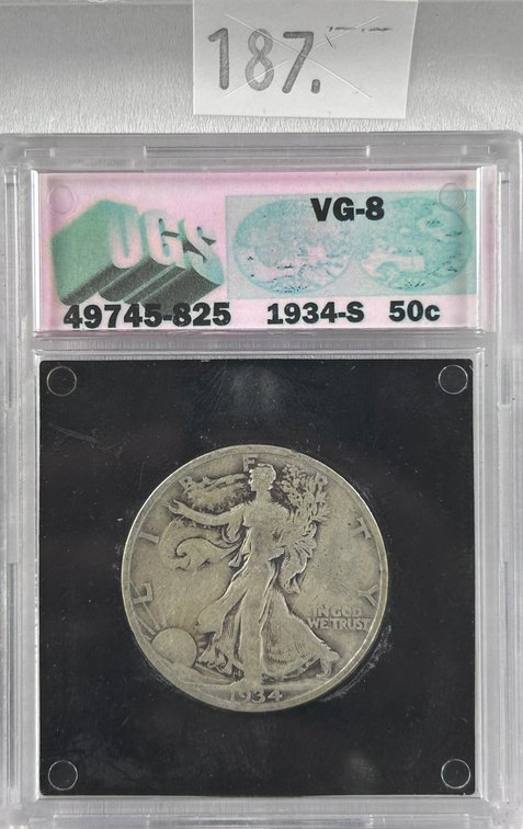 1934-S Walking Liberty Half Dollar VG-8.