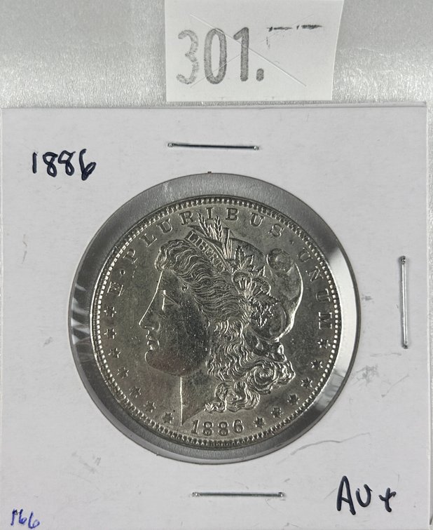 1886 Morgan Dollar AU.