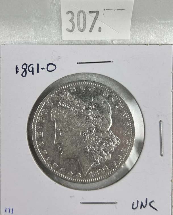 1891-O Morgan Dollar AU.