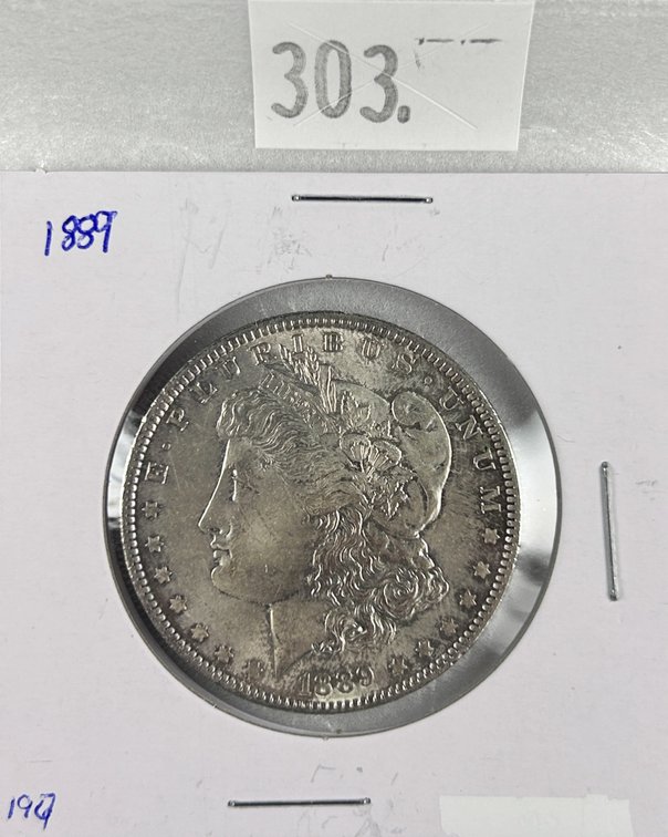 1889 Morgan Dollar AU.