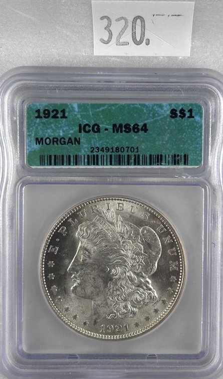 1921 Morgan Dollar ICG MS64.