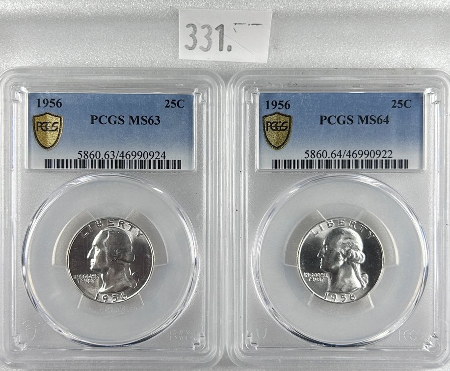 (2) 1956 Washington Quarters PCGS Graded.