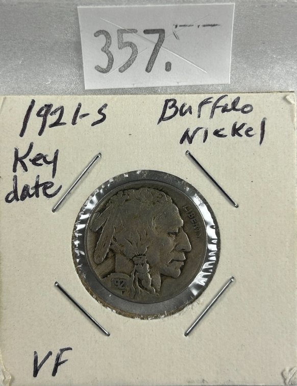 1924-S Buffalo Nickel (key date) VF.