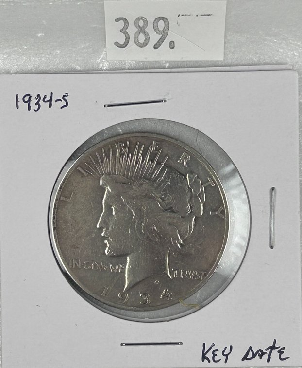 1934-S Peace Dollar VF.