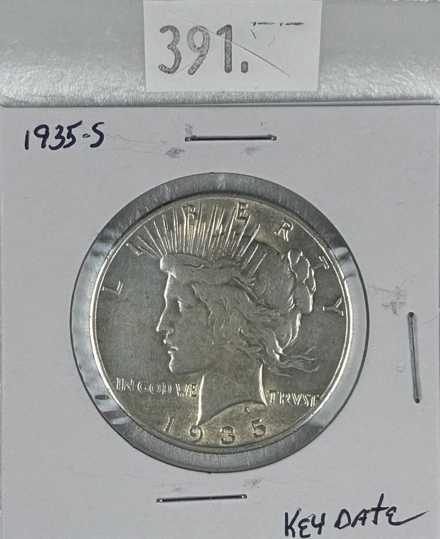 1935-S Peace Dollar EF (last year).