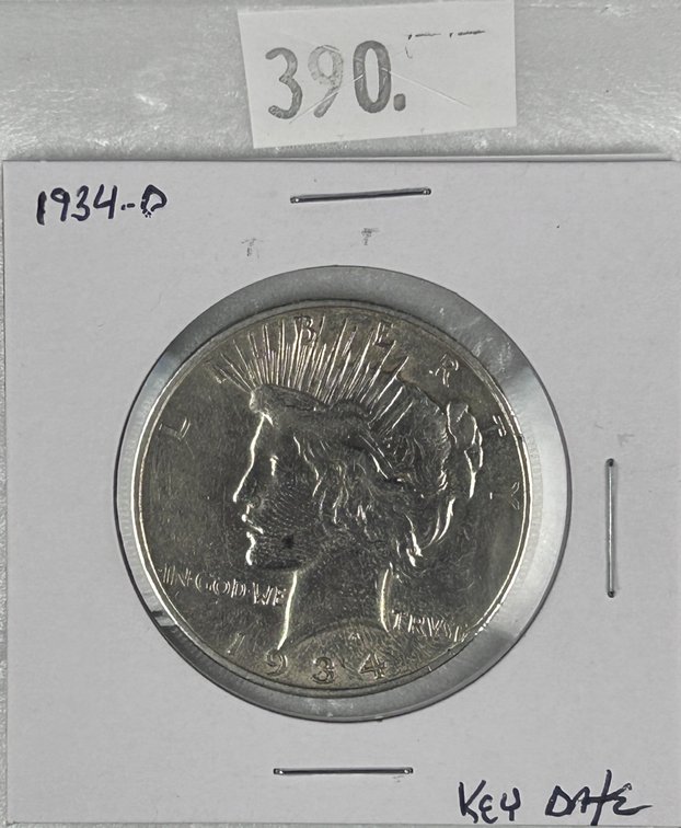 1934-D Peace Dollar EF.