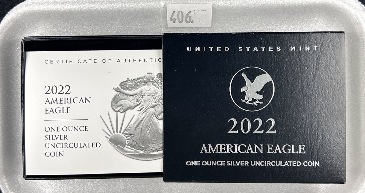 2022W UNC Silver Eagle in box and sleeve with COA.