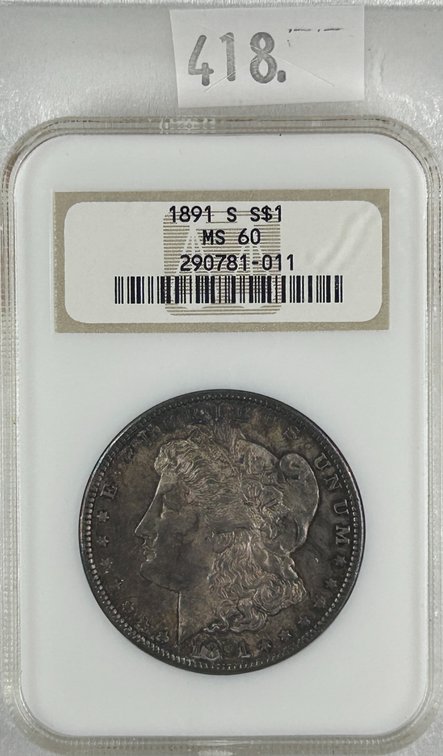1891-S Morgan Dollar NGC MS60.