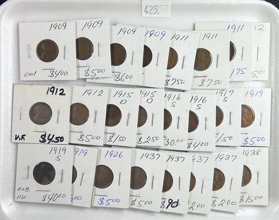 (24) Lincoln/Wheat Cents: 1909-1938 (not all years).