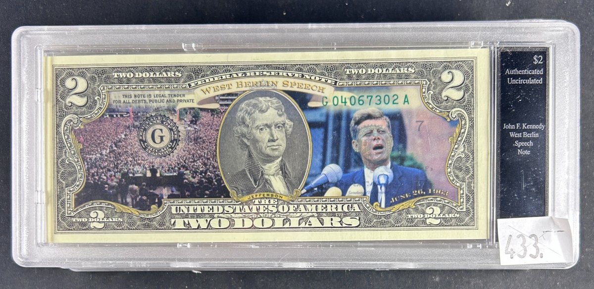 (6) UNC JFK Legacy $2 Notes.