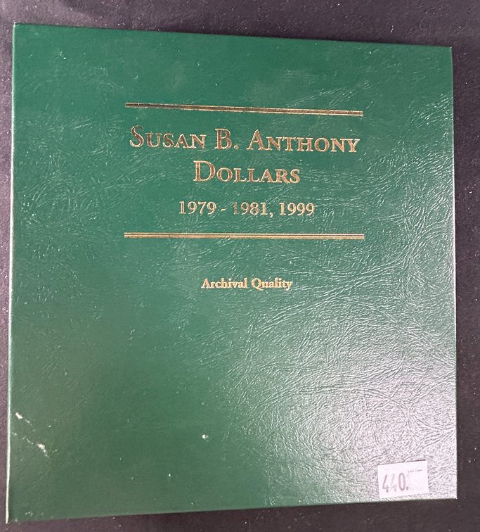 "Susan B. Anthony Dollars 1979-1981, 1999" Littleton Binder with (10) Dollars.