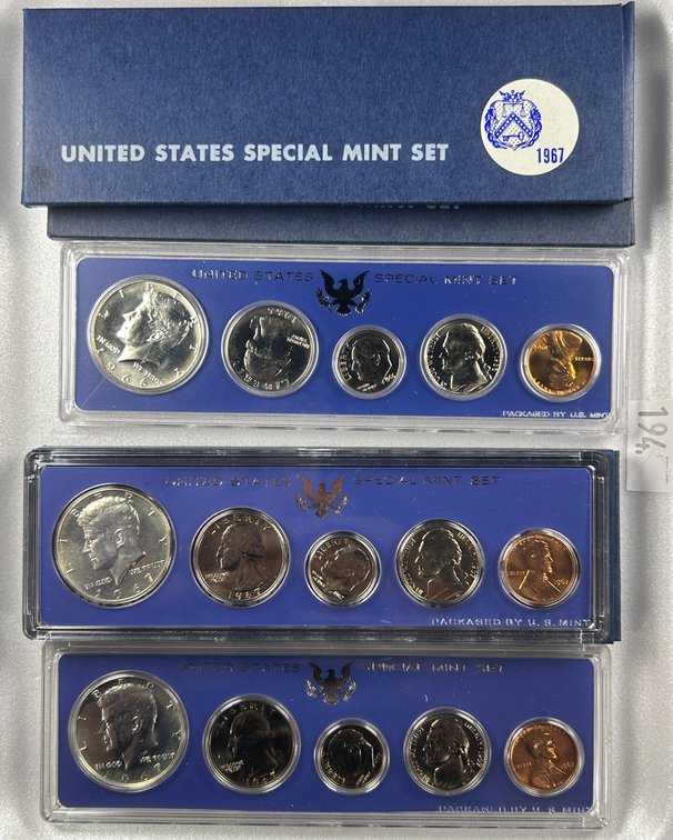 (3) 1967 U.S. Special Mint Sets in original boxes.