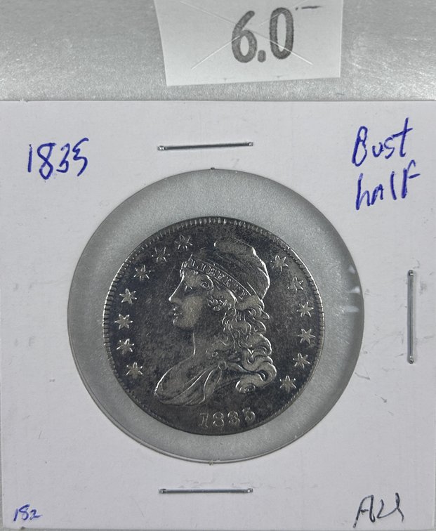 1835 Capped Bust Half Dollar XF-AU.