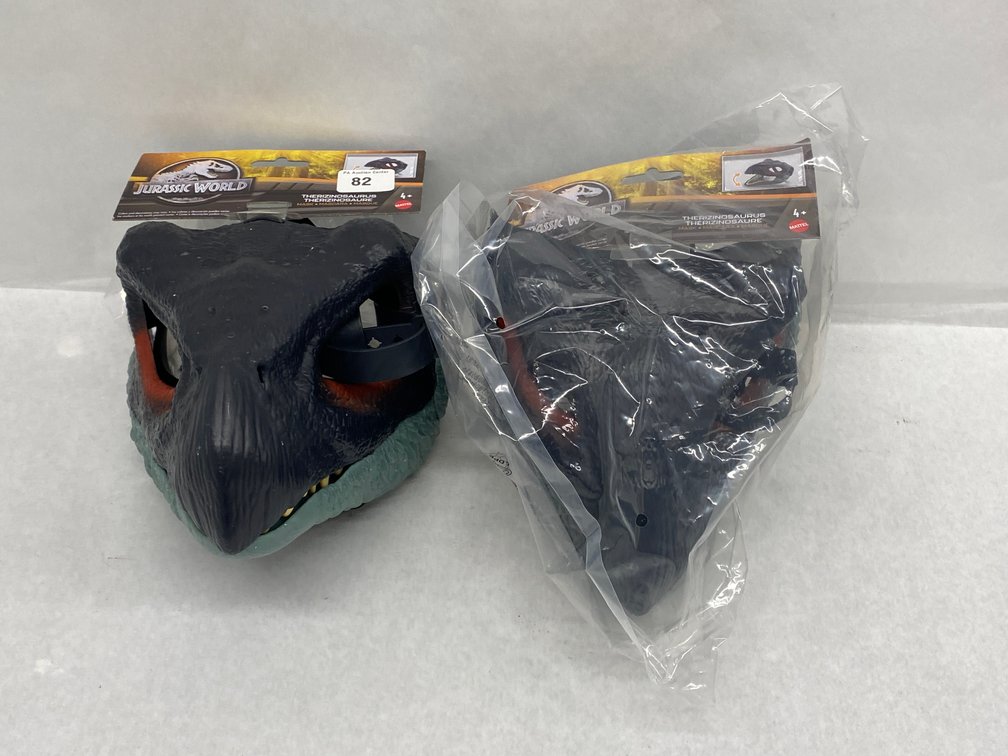 (2) Mattel Jurassic World Therizinosauras Mask