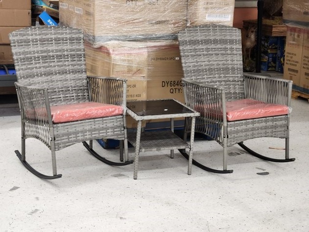 (2) Wicker Rockers w/ Side Table