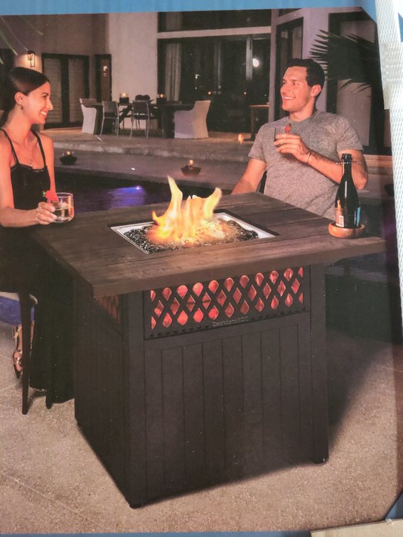 Courtyard 38" Square LP Gas Fire Pit & Patio Heater