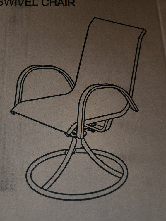 (2x) Courtyard Sling Steel Swivel Chair