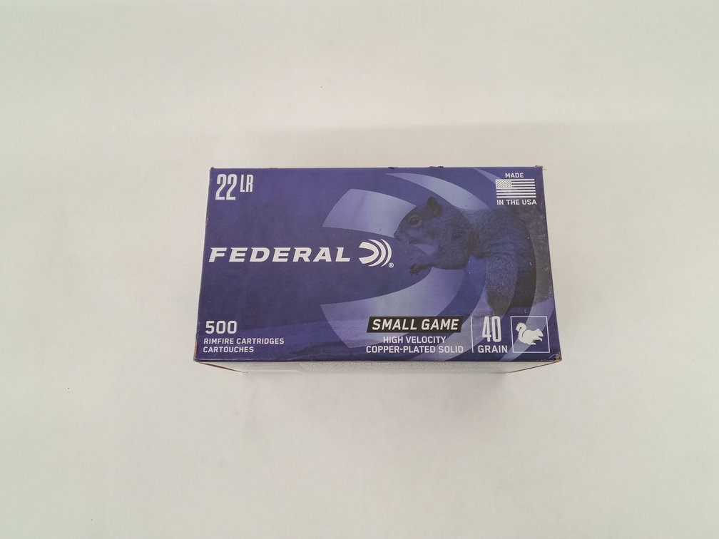 (500 Rds.) 22LR Ammo, 40gr Small Game, Federal