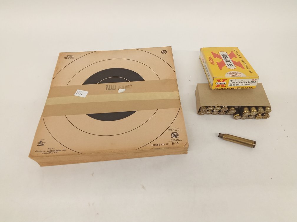 (20+ Pcs.) 20 7mm Rem Mag Brass & Targets