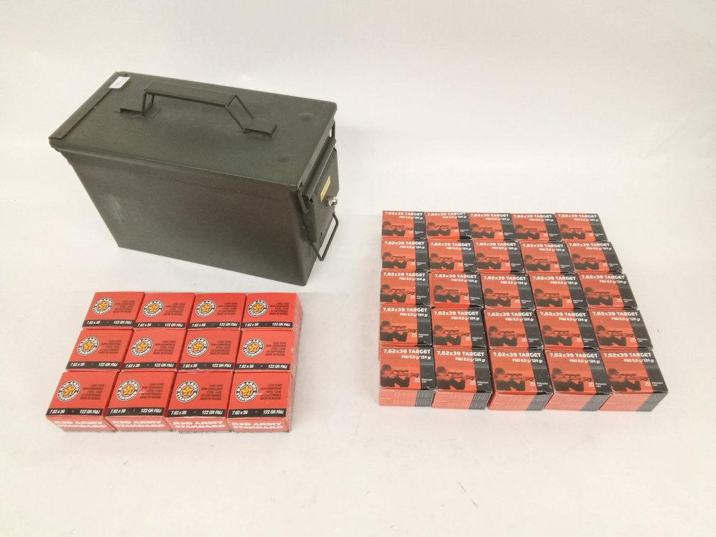 (740 Rds.) 7.62x39mm Ammo, 122 & 124gr FMJ
