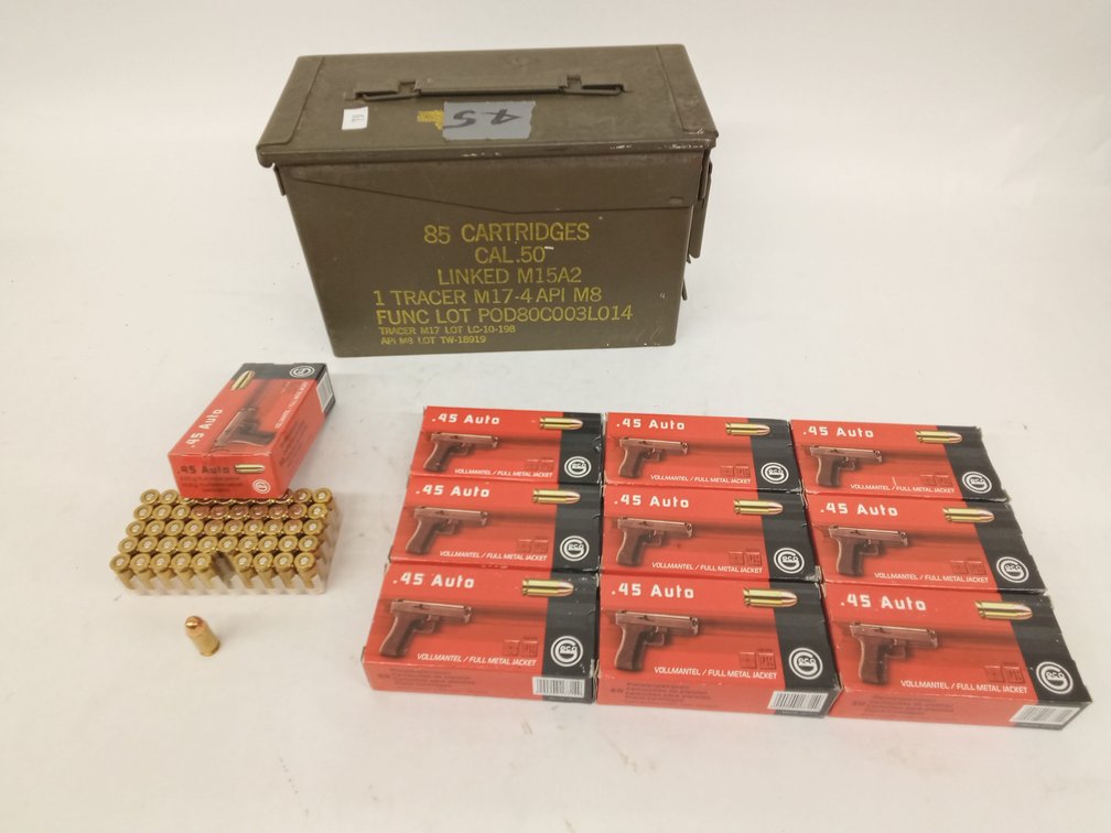 (500 Rds.) 45 Auto Ammo, 230gr FMJ New