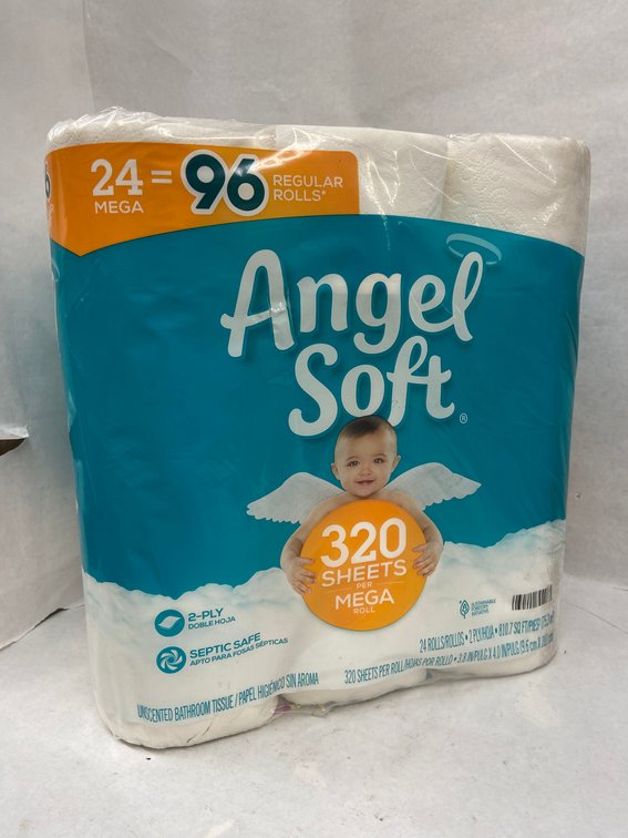 (2x Bid)Angel Soft 24pk Unscented Mega Roll Toilet Paper