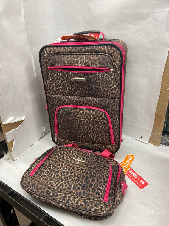 (2x Bid)Rockland 2pc Carry-On Suitcase & Bag Set
