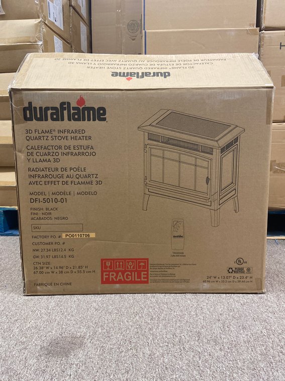 (2x Bid)Duraflame 3D Flame Infrared Stove Heater