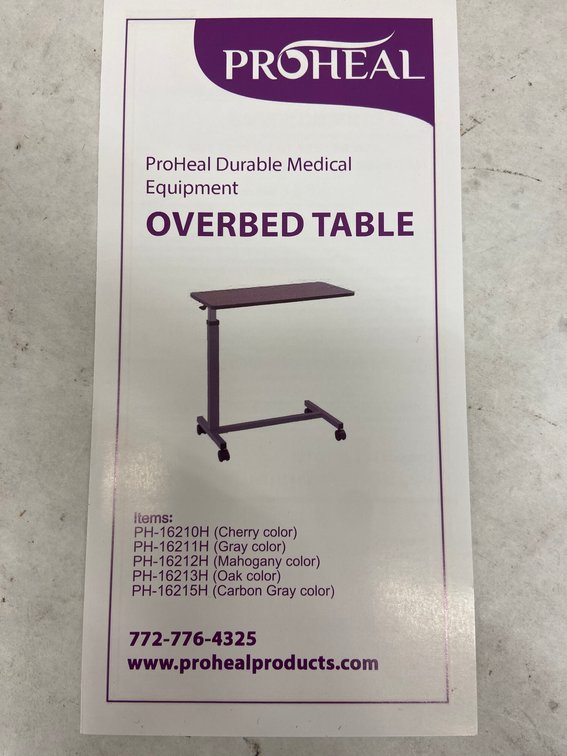 (6x Bid)Pro Heal Adjustable Durable Over Bed Table