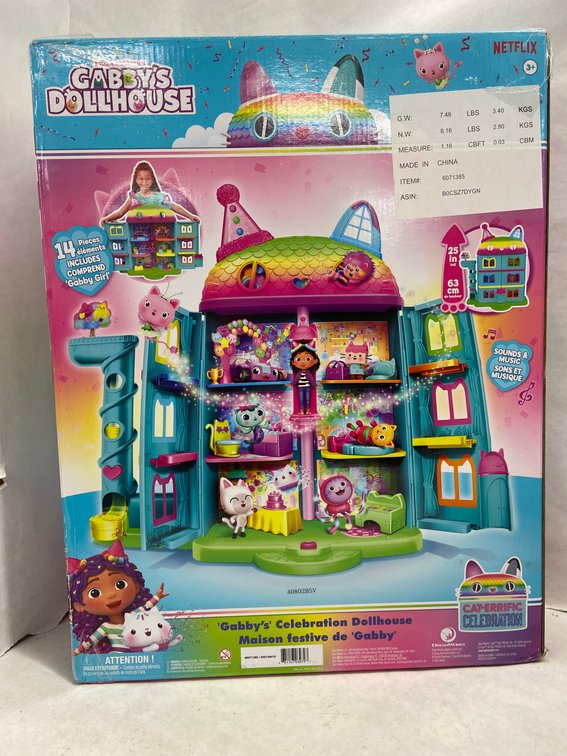 (3x Bid)Gabbys Dollhouse 14pc Celebration House