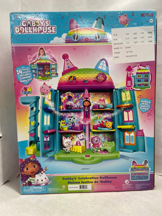 (8x Bid)Gabbys Dollhouse 14pc Celebration House