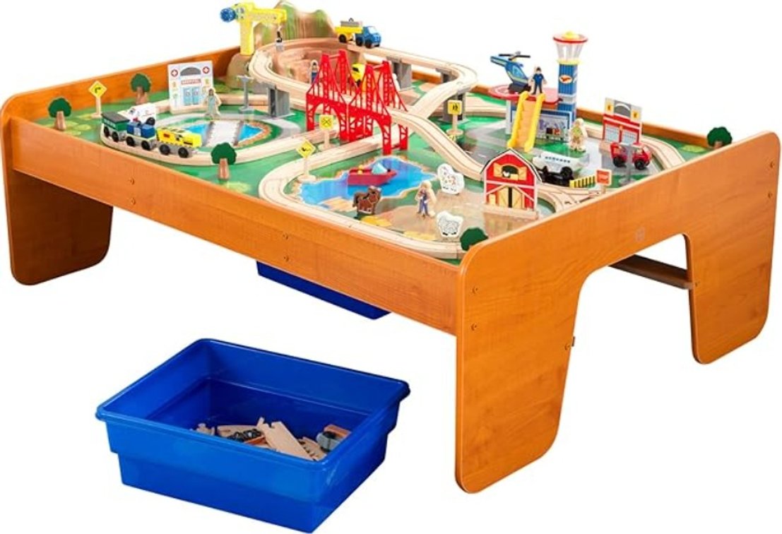 Kid Kraft 100pc Ride Around Town Train Set & Table