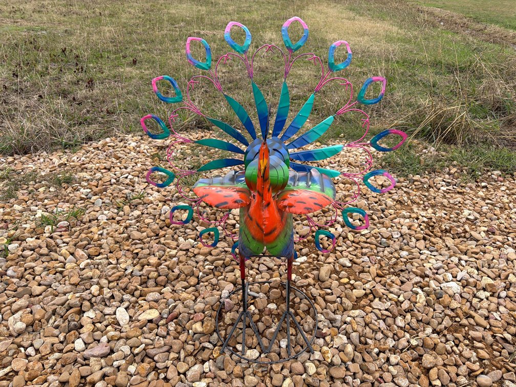 Colorful Peacock Feather wind vane
