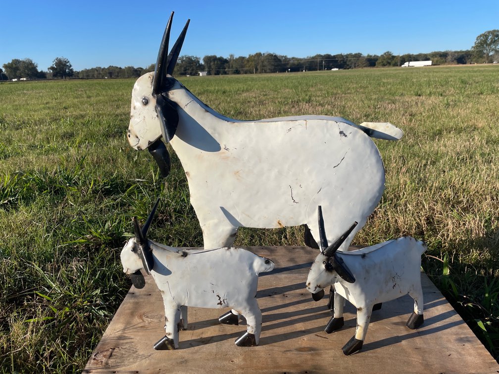 Decorative Metal Goats x 3