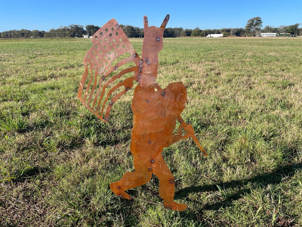 Metal Sasquatch Yard Ornament