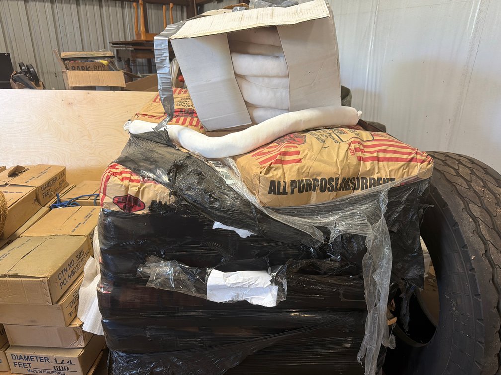 Pallet of Absorbent Bags and Absorbent Socks