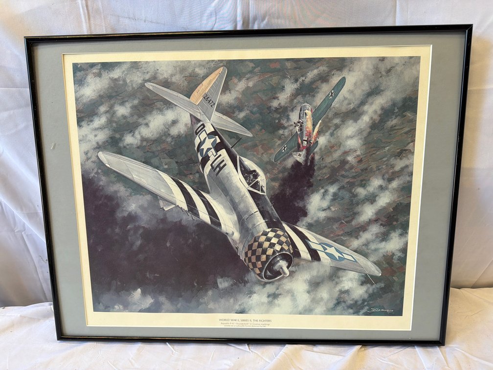 Framed WWII P-47 Thunderbolt Art Print