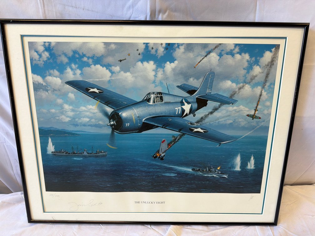 Framed "The Unlucky Eight" WWII Art Print
