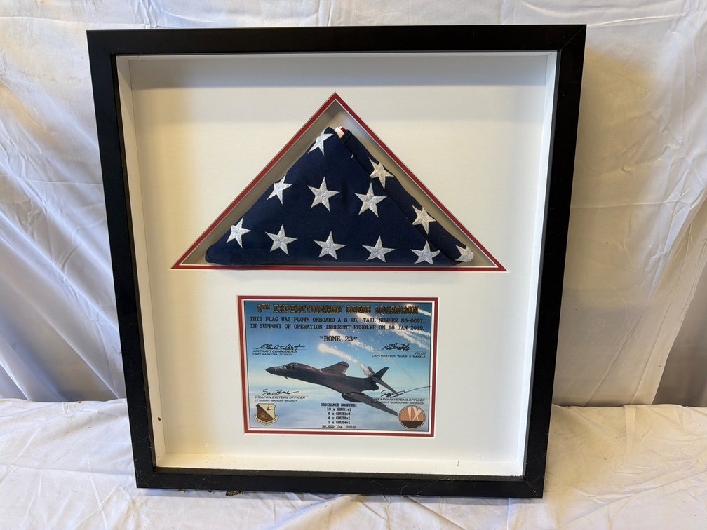 9th Bomb Squadron B-1B Flown Flag Display
